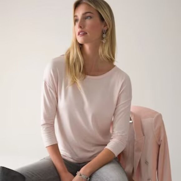 WHBM Rose Gold 3/4  Sleeve Tee  NWT - Picture 2 of 4